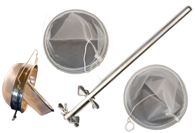 Doppelsieb, Rührpropeller edelstahl rostfrei, Nylon-Spitzsieb