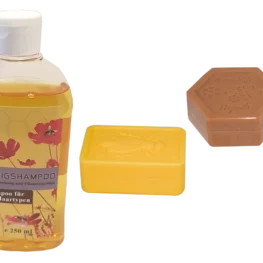 Seife mit Honig oder Propolis, Honigshampoo.